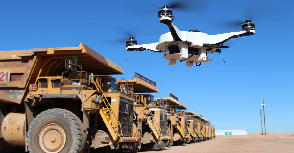 Mapping of mines using drones